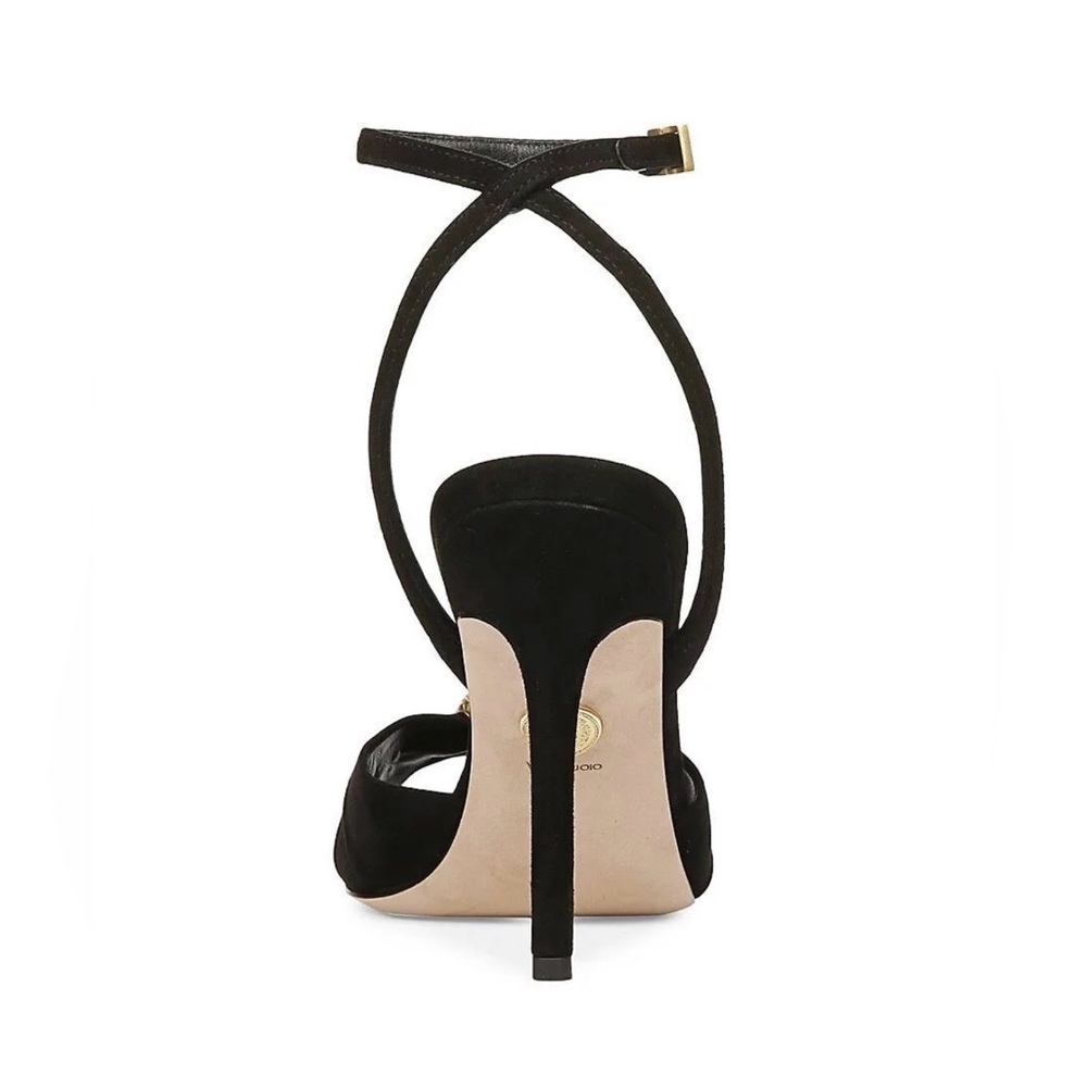 NWOT Veronica Beard Black Heels with Gold Detail size 7.5 - Picture 5 of 11